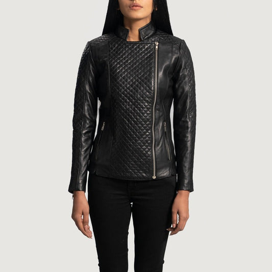 Orient Grain Quilted Leather Biker Jacket
