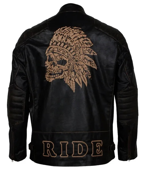 Mens Skull Leather Jacket