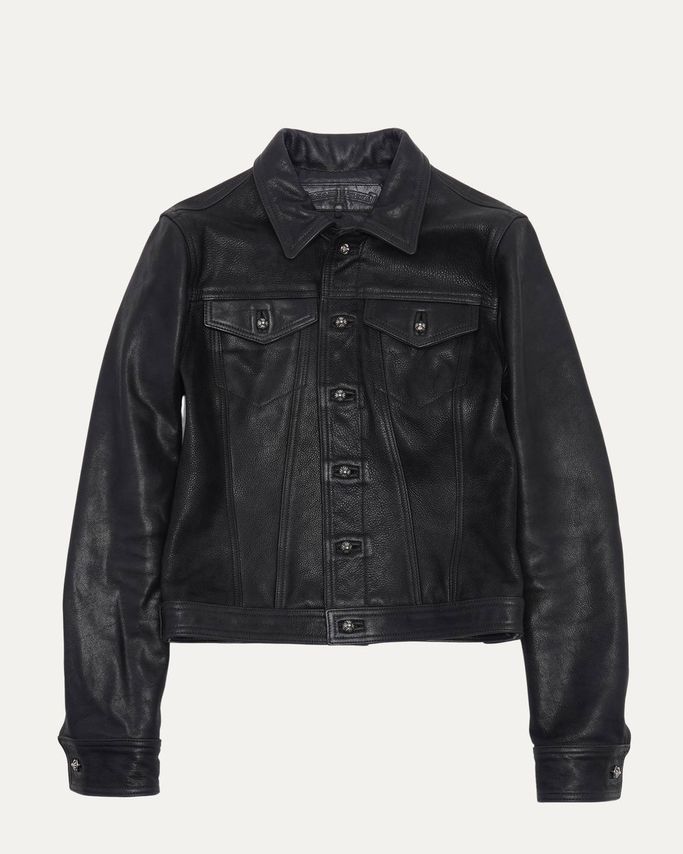 Chrome Hearts Star Embellished Leather Trucker Jacket