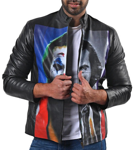 Joker Real Black Halloween Leather Jacket For Men’s