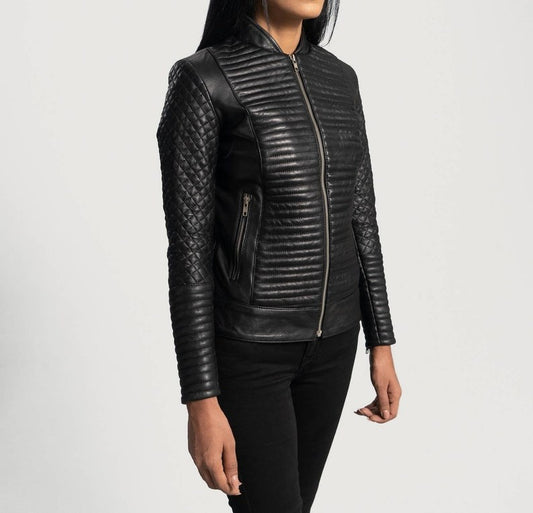 Cityscape Leather Biker Jacket