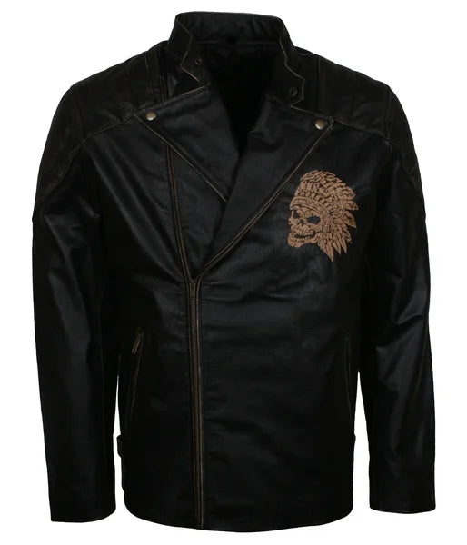 Mens Skull Leather Jacket