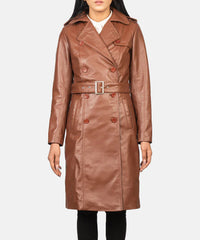 Alice Brown Double Breasted Women Leather Coat
