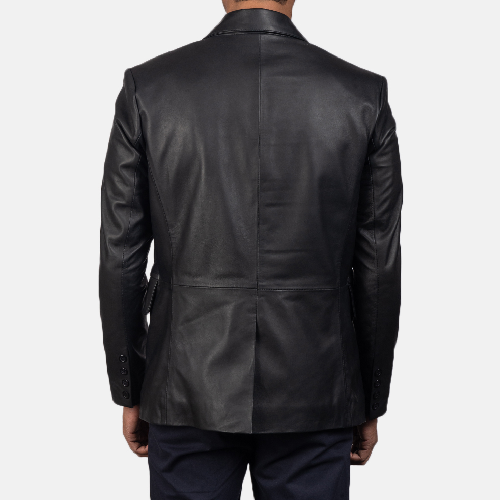 Black Dignity Men's Leather Blazer