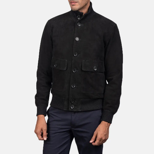 Black Dignity Leather Suede Jackets For Men