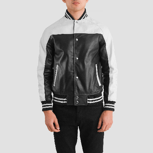 Black & White Terrance Varsity Jacket Men's
