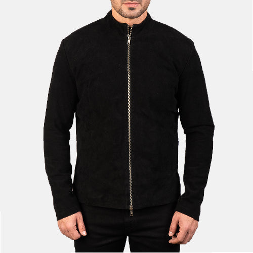 Black Charcoal Dignity Suede Jacket Men's