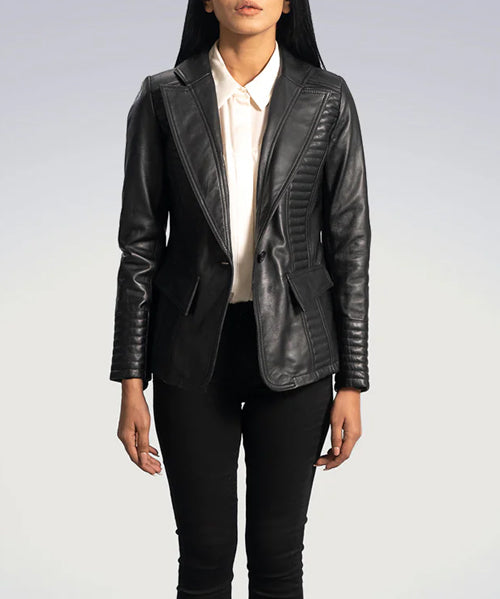 Black-womens-leather-blazers-jacket