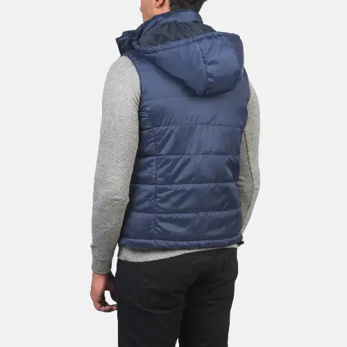 Blue Fuston Dignity Hooded Puffer Vest