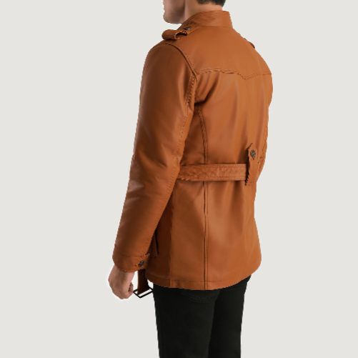 Men's Hunter Tan Brown Dignity Fur Leather Jacket