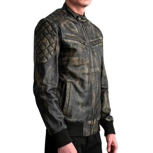 Dignity Leather Bomber Biker Jacket Men