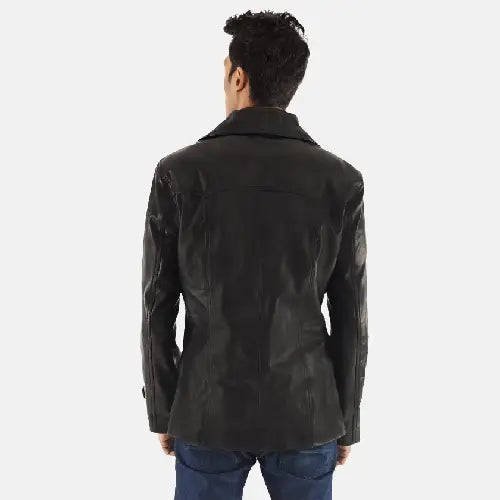 Leo Black Dignity Men's Leather Blazer