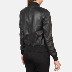 Black Leather Aviator Jacket Women