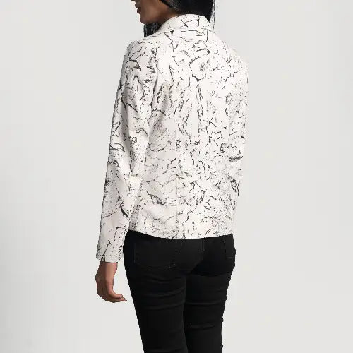 White Leather Blazer Jacket For Women