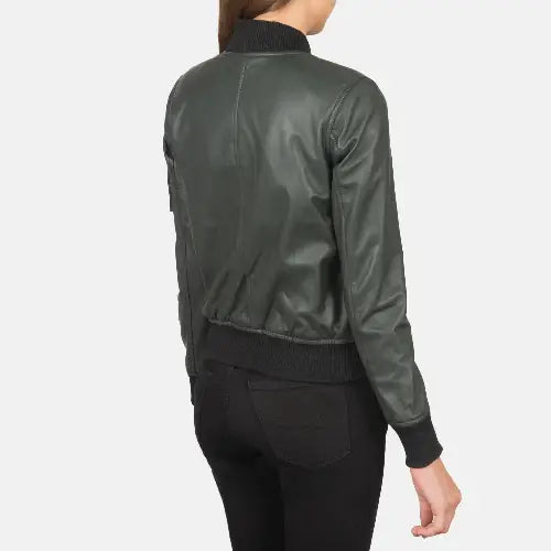 Women Aviator Bomber Jacket – Green