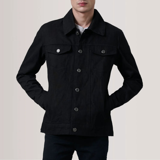 New Activewear Conard Black Denim Trucker Jacket