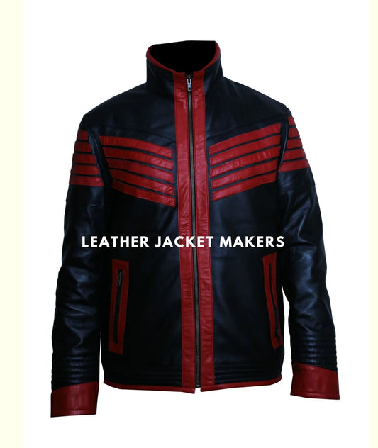 Halloween Costume Red Leather Jacket