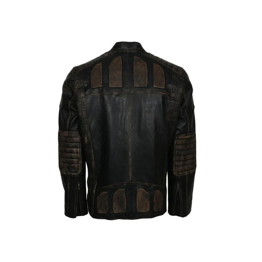 Mens Motorcycle Leather Jacket Black