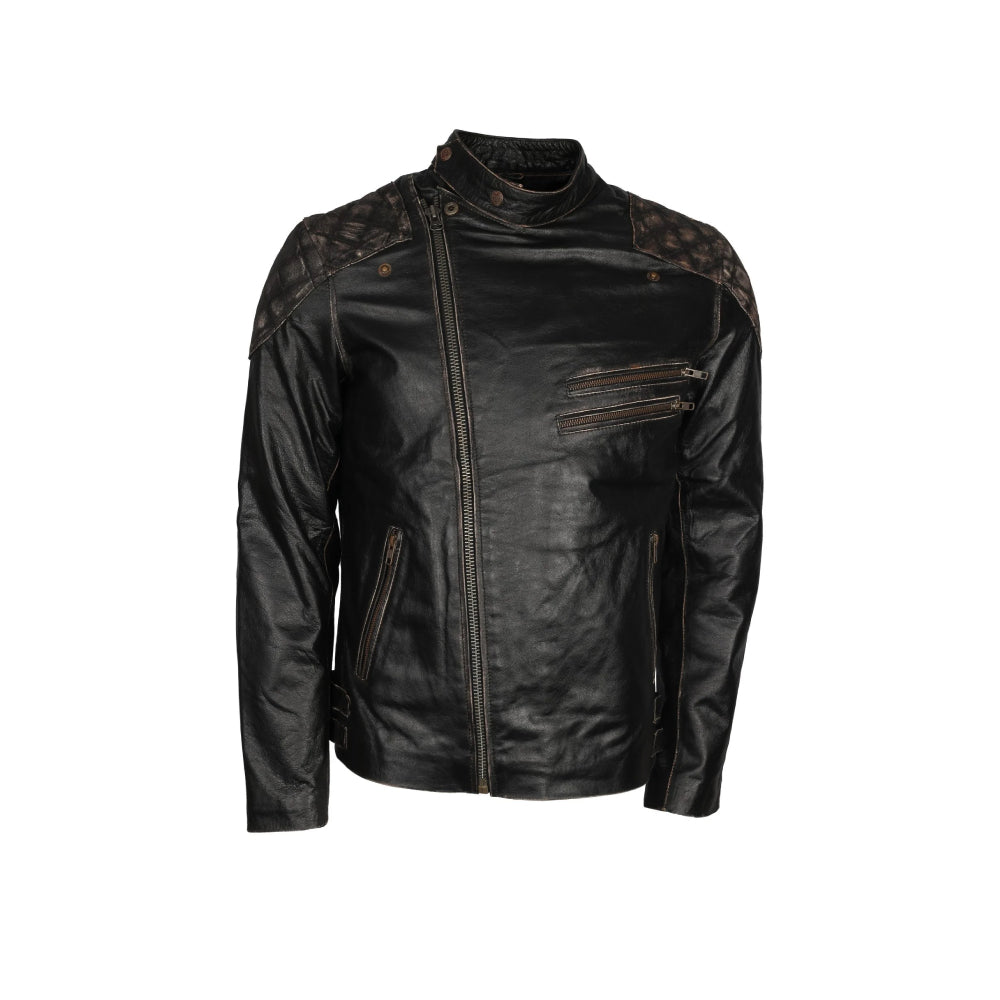 Mens Motorcycle Punisher Leather Jacket