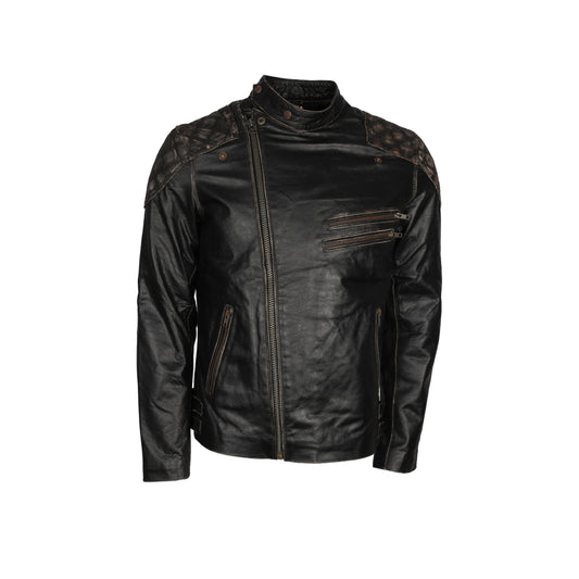 Mens Motorcycle Punisher Leather Jacket