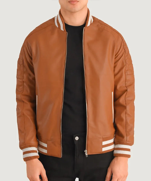 Tan-Brown-Pascal-Leather-Varsity-Jacket-Mens