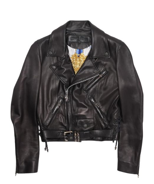 Chrome Hearts Hermes Silk Lined JJ Dean Leather Jacket