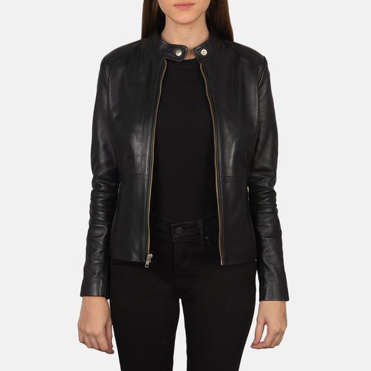 Black Leather Biker Jacket Women