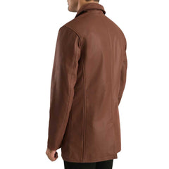 Dignity Leather Brown Trench Coat for Men