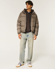 Boxy Mock-Neck Puffer Jacket for Men