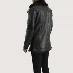 Men's Furcliff Black Leather Coat