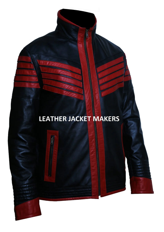 Halloween Costume Red Leather Jacket