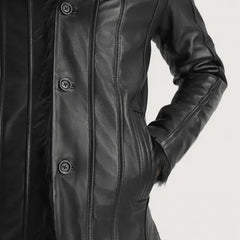 Men's Furcliff Black Leather Coat