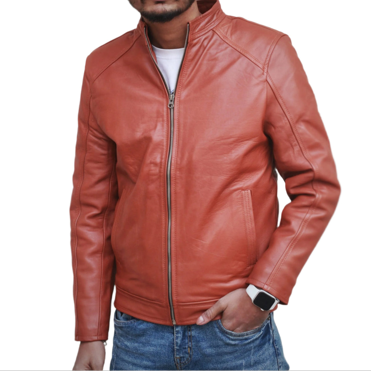 Tan Brown Dignity Leather Jacket Men's