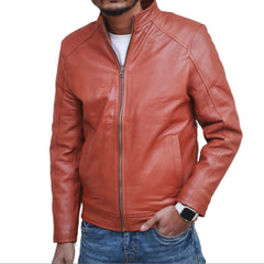 Tan Brown Dignity Leather Jacket Men's